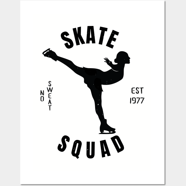 Girls Ice Skate Squad Girls Ice Skating Gift Wall Art by atomguy